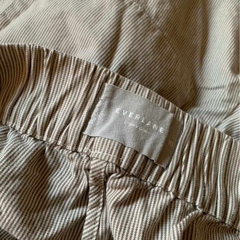 Everlane The Easy Pants - Striped Tan and Cream